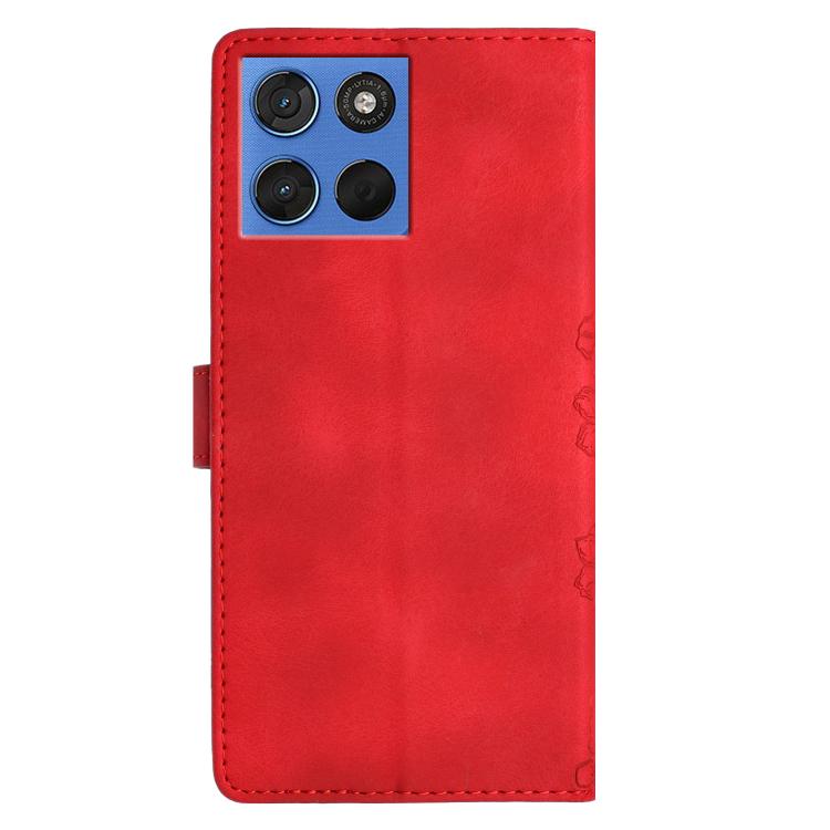 For Motorola Moto G57 5G Cherry Blossom Butterfly Skin Feel Embossed PU Phone Case