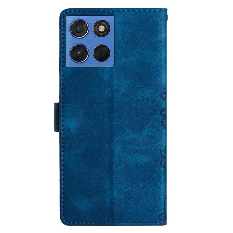 For Motorola Moto G57 5G Cherry Blossom Butterfly Skin Feel Embossed PU Phone Case