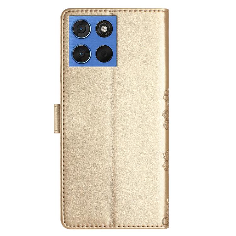 For Motorola Moto G57 5G Cherry Blossom Butterfly Skin Feel Embossed PU Phone Case