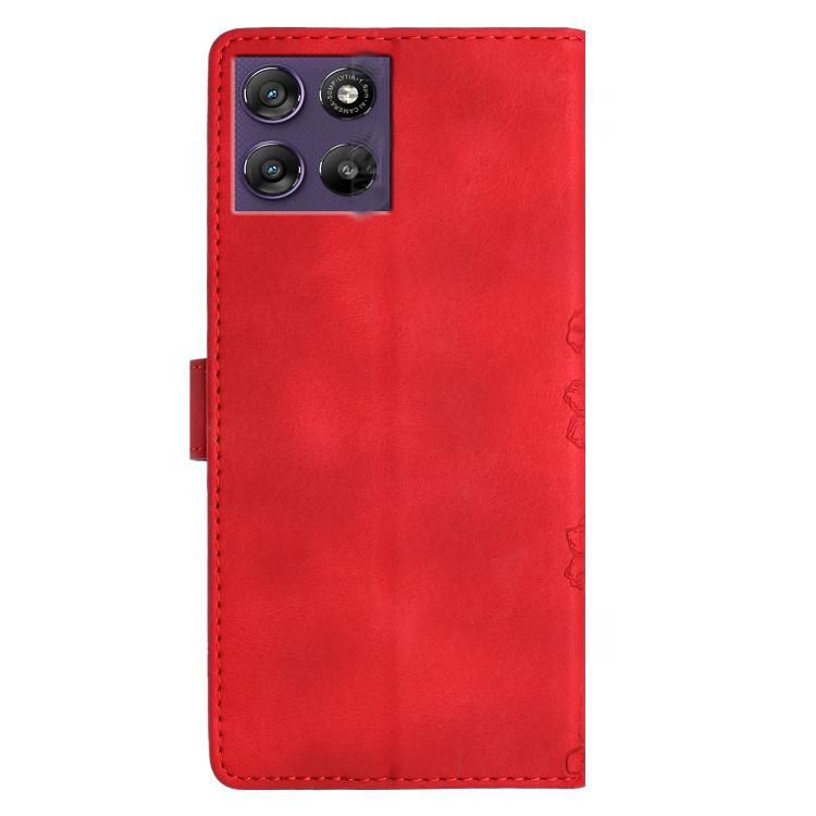 For Motorola Moto G67 Power 5G Cherry Blossom Butterfly Skin Feel Embossed PU Phone Case
