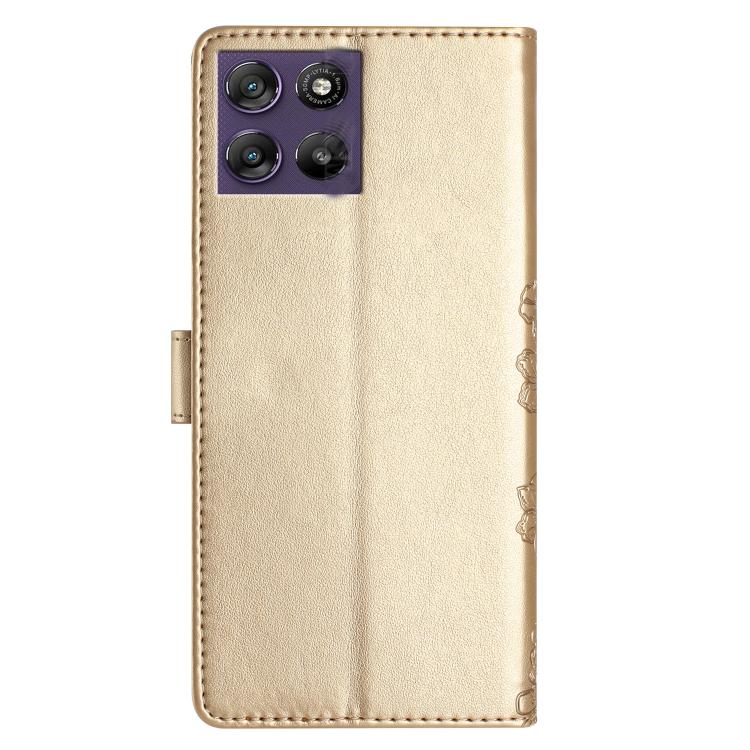 For Motorola Moto G67 Power 5G Cherry Blossom Butterfly Skin Feel Embossed PU Phone Case