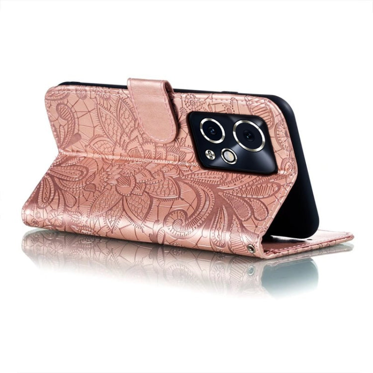 For Honor 90 GT Lace Flower Embossing Flip Leather Phone Case