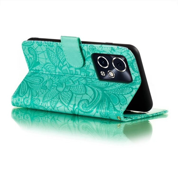 For Honor 90 GT Lace Flower Embossing Flip Leather Phone Case