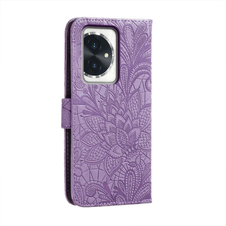 For Honor 100 Lace Flower Embossing Flip Leather Phone Case