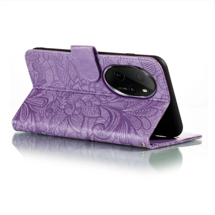 For Honor 100 Pro Lace Flower Embossing Flip Leather Phone Case