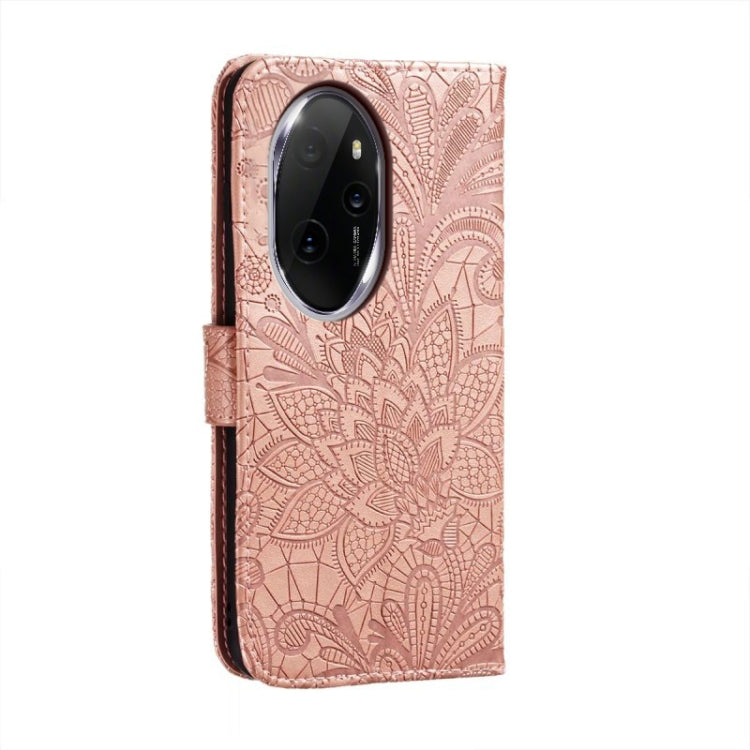 For Honor 100 Pro Lace Flower Embossing Flip Leather Phone Case