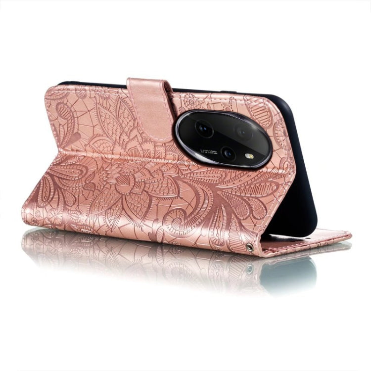 For Honor 100 Pro Lace Flower Embossing Flip Leather Phone Case