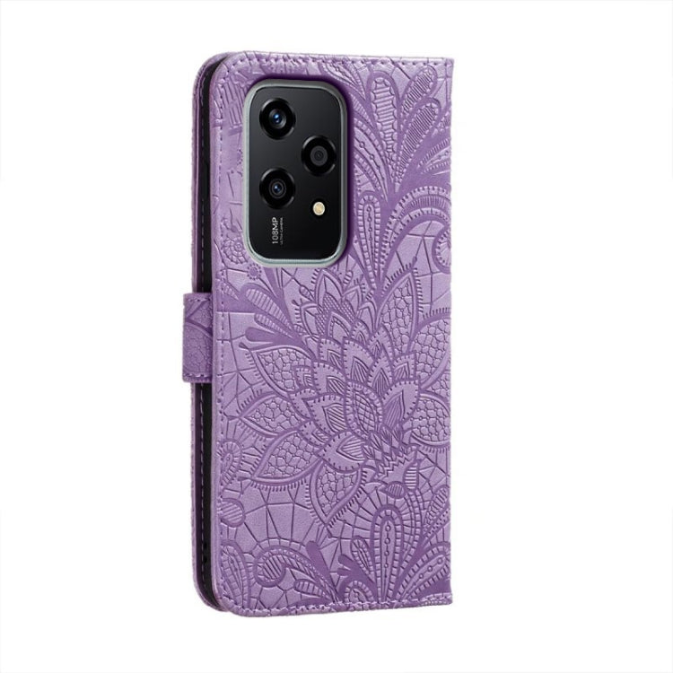 For Honor 200 Lite Global Lace Flower Embossing Flip Leather Phone Case