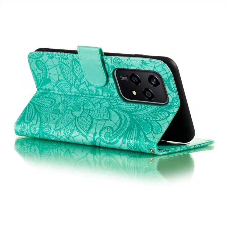 For Honor 200 Lite Global Lace Flower Embossing Flip Leather Phone Case
