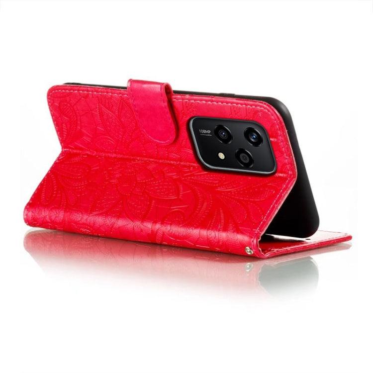 For Honor 200 Lite Global Lace Flower Embossing Flip Leather Phone Case