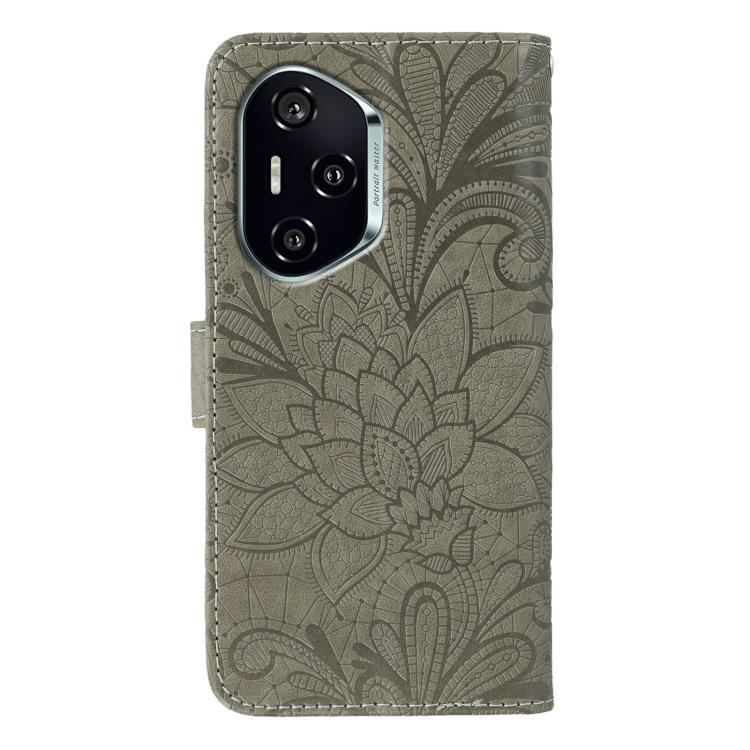 For Honor 400 Global 156.5mm Lace Flower Embossing Flip Leather Phone Case