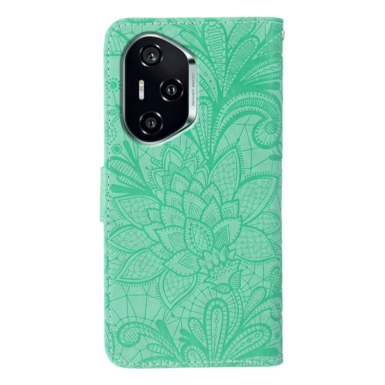 For Honor 400 Global 156.5mm Lace Flower Embossing Flip Leather Phone Case