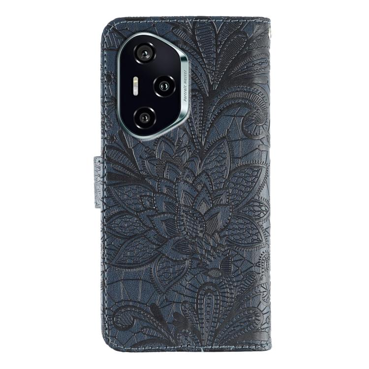 For Honor 400 Global 156.5mm Lace Flower Embossing Flip Leather Phone Case