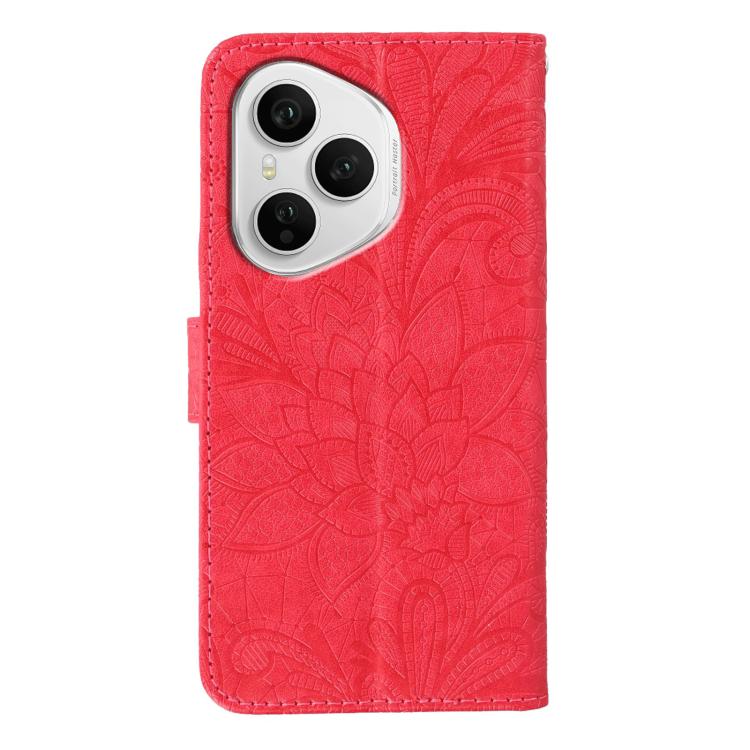 For Honor 400 Pro Global 160.8mm Lace Flower Embossing Flip Leather Phone Case