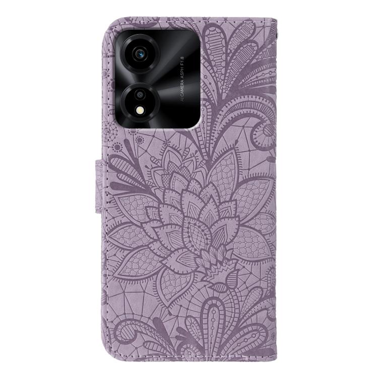 For Honor X5c Plus Lace Flower Embossing Flip Leather Phone Case