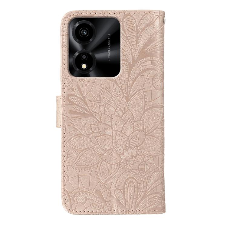 For Honor X5c Plus Lace Flower Embossing Flip Leather Phone Case