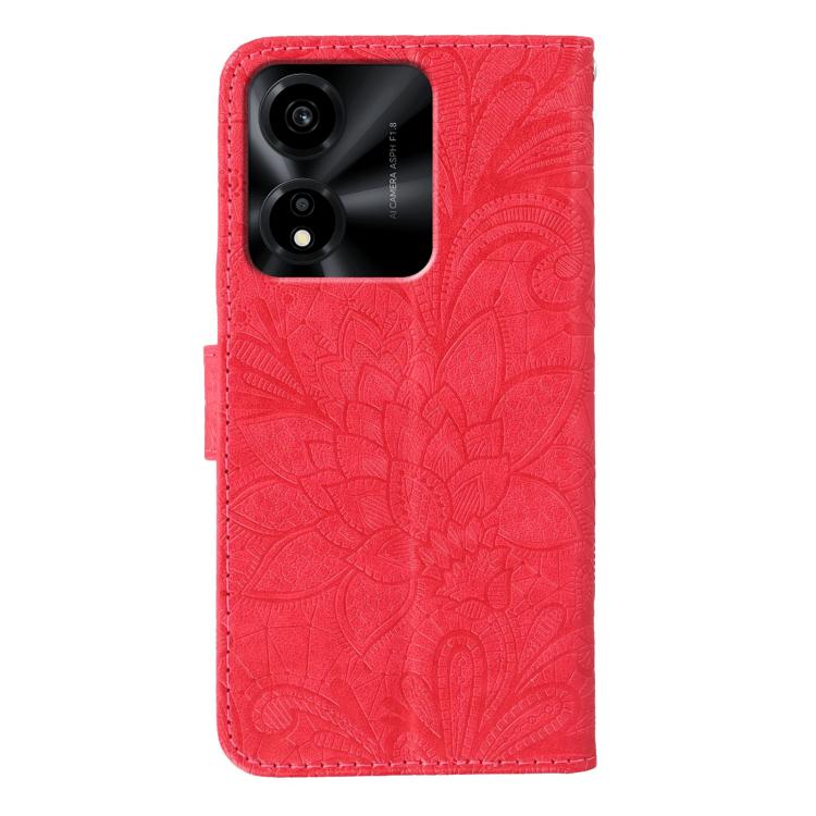 For Honor X5c Plus Lace Flower Embossing Flip Leather Phone Case