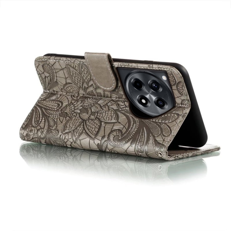 For OnePlus ACE 3 Lace Flower Embossing Flip Leather Phone Case