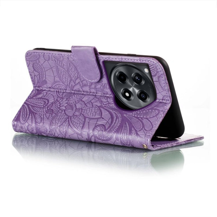 For OnePlus ACE 3 Lace Flower Embossing Flip Leather Phone Case