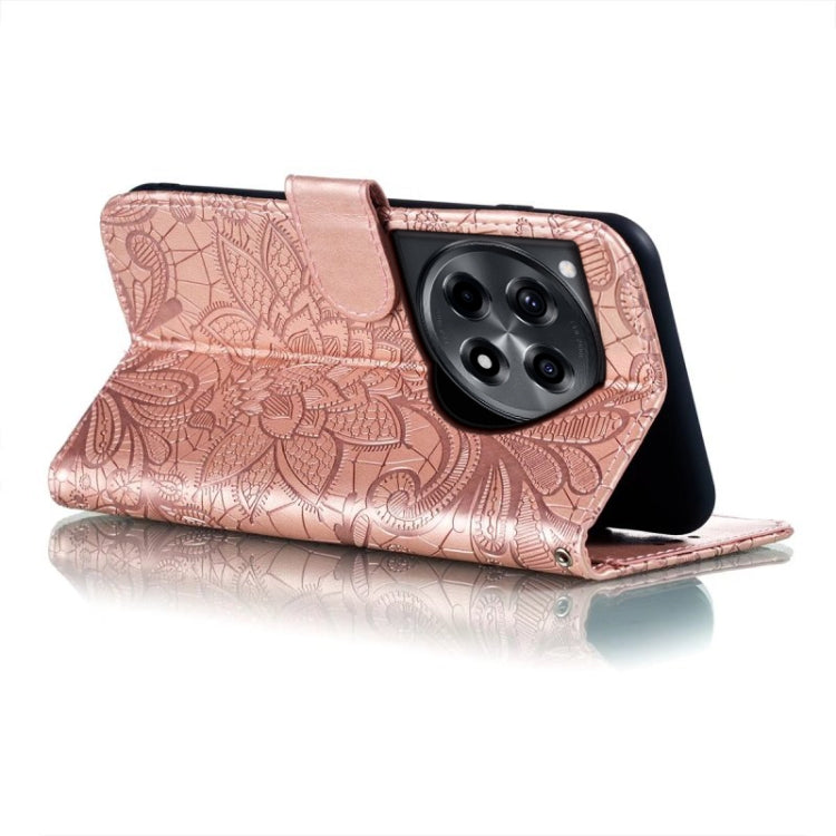 For OnePlus ACE 3 Lace Flower Embossing Flip Leather Phone Case