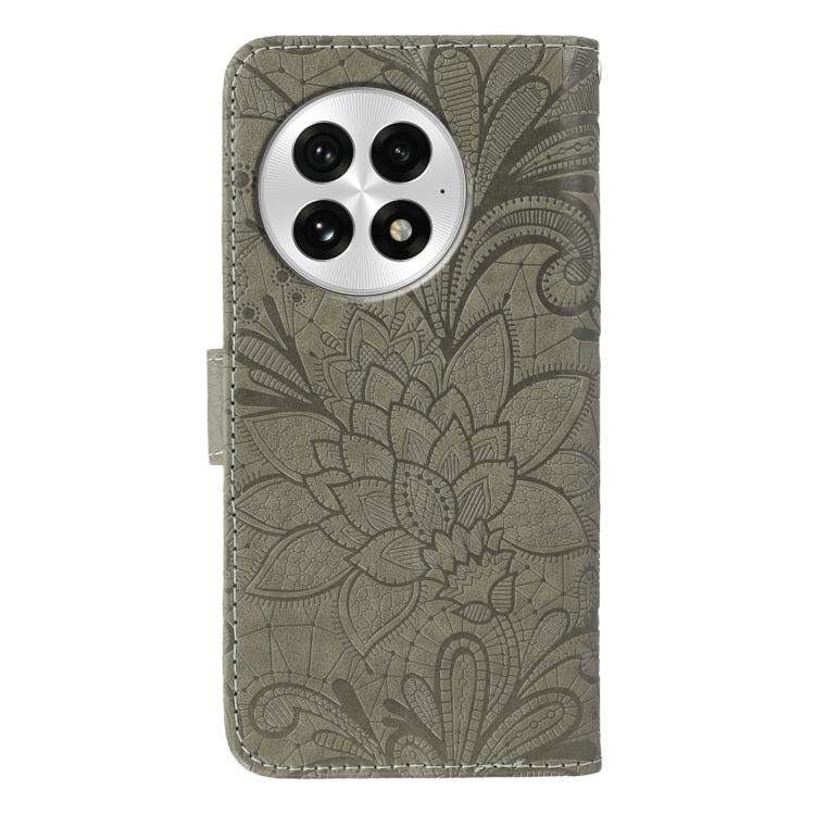 For OnePlus 13 Lace Flower Embossing Flip Leather Phone Case