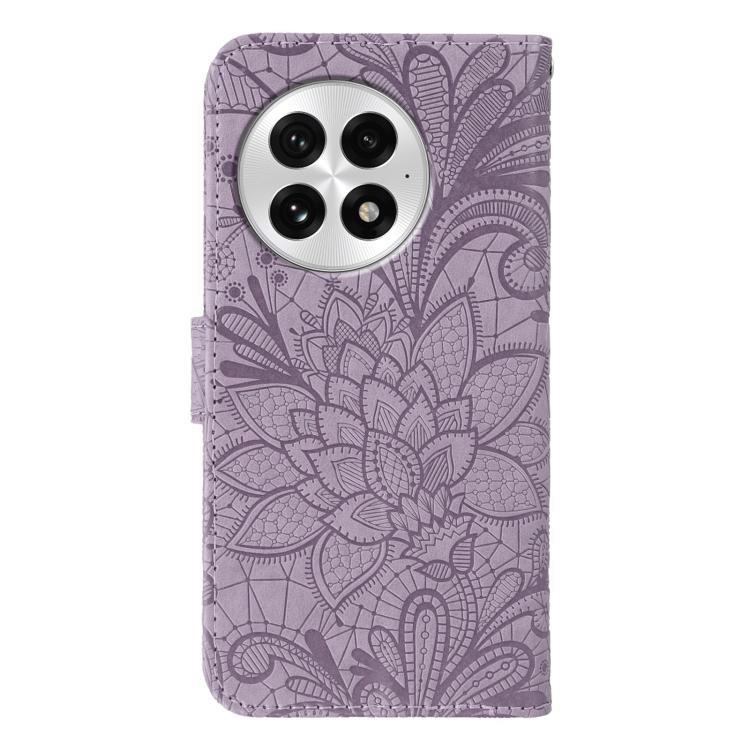 For OnePlus 13 Lace Flower Embossing Flip Leather Phone Case