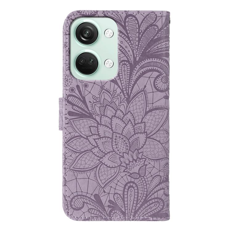 For OnePlus Nord 3 5G / Ace 2V Lace Flower Embossing Flip Leather Phone Case