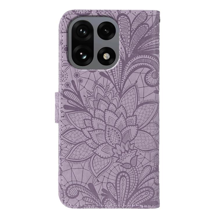 For OnePlus 15 Lace Flower Embossing Flip Leather Phone Case