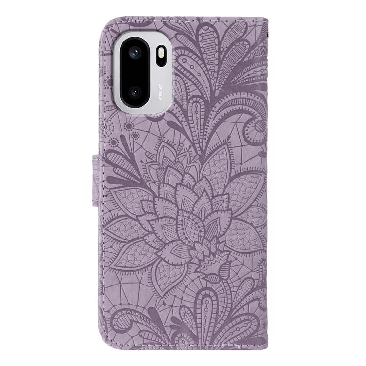 For OnePlus Ace 6 Lace Flower Embossing Flip Leather Phone Case