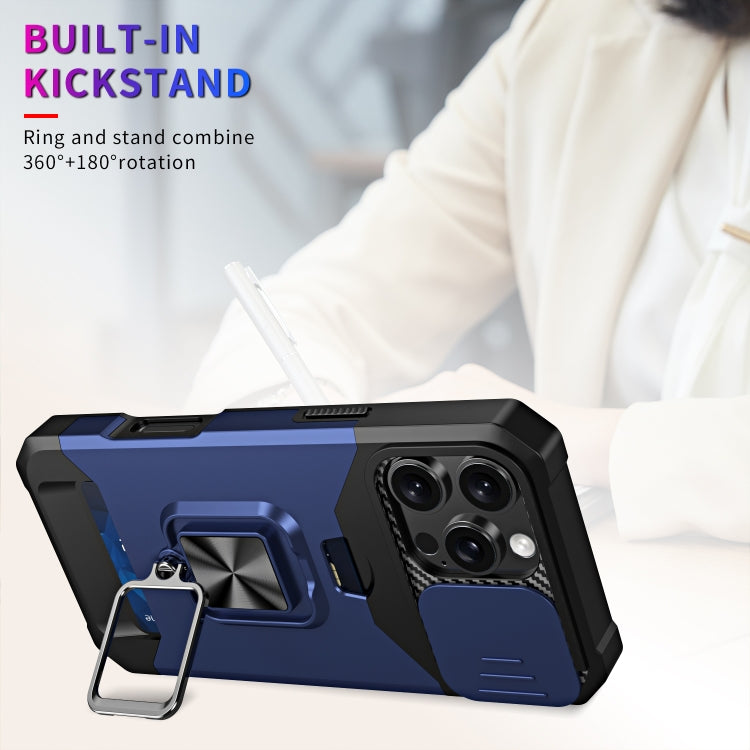For iPhone 16 Pro Max Camera Shield Card Slot PC+TPU Phone Case