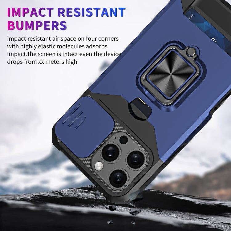 For iPhone 16 Pro Max Camera Shield Card Slot PC+TPU Phone Case