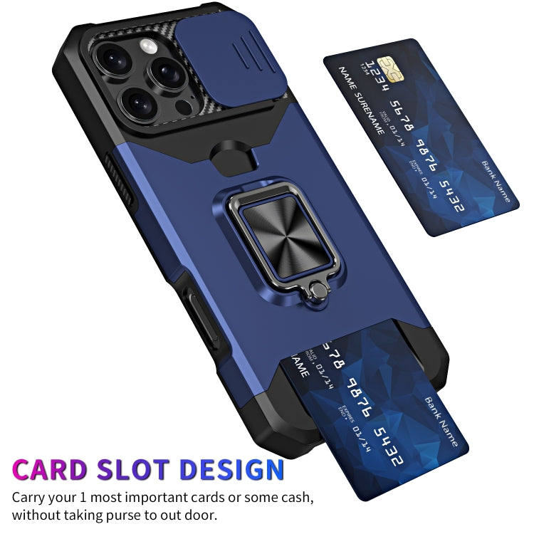 For iPhone 16 Pro Max Camera Shield Card Slot PC+TPU Phone Case