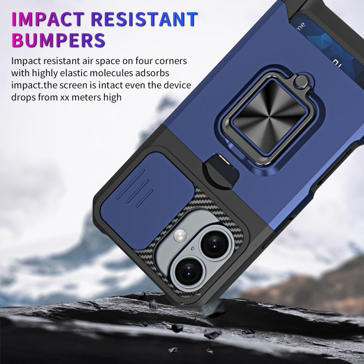 For iPhone 16 Plus Camera Shield Card Slot PC+TPU Phone Case