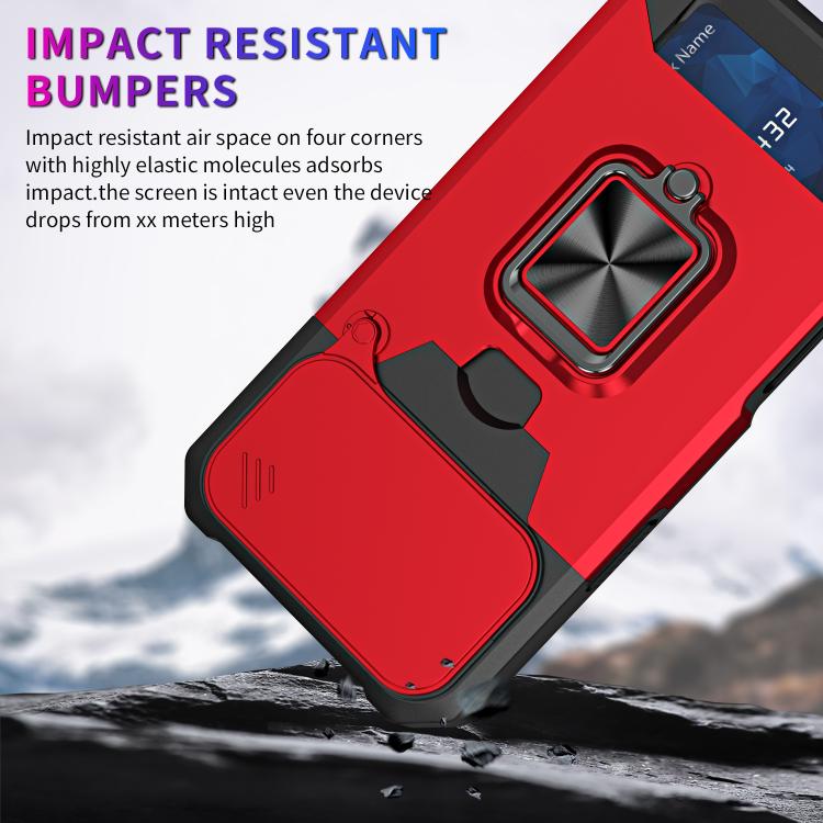 For iPhone 17 Pro Camera Shield Card Slot PC+TPU Phone Case