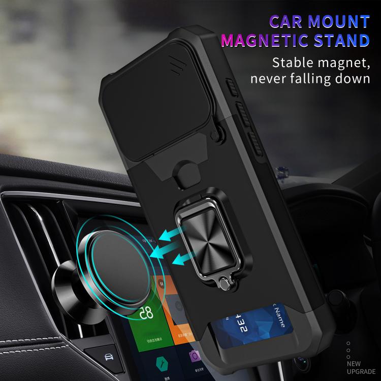 For iPhone 17 Pro Camera Shield Card Slot PC+TPU Phone Case