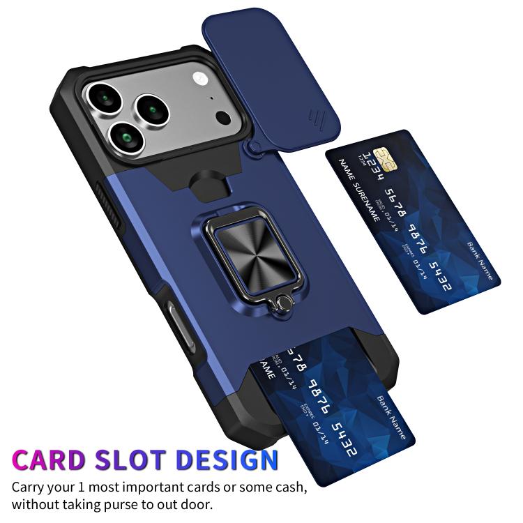 For iPhone 17 Pro Max Camera Shield Card Slot PC+TPU Phone Case