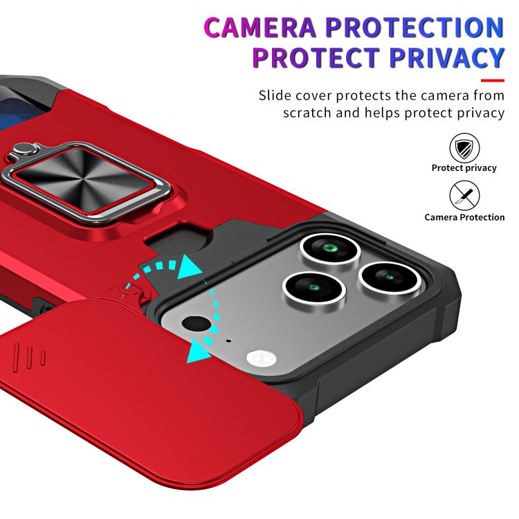 For iPhone 17 Pro Max Camera Shield Card Slot PC+TPU Phone Case
