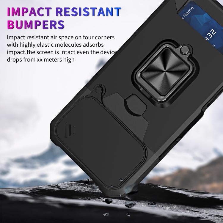 For iPhone 17 Pro Max Camera Shield Card Slot PC+TPU Phone Case