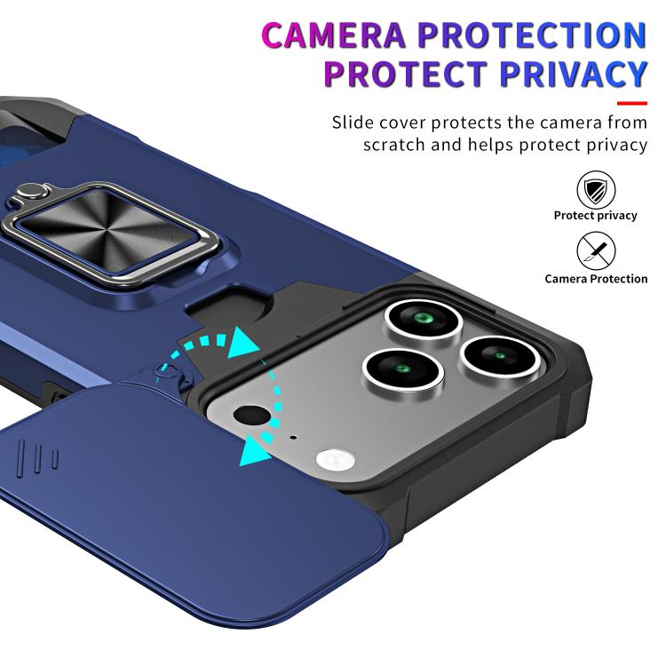 For iPhone 17 Pro Max Camera Shield Card Slot PC+TPU Phone Case