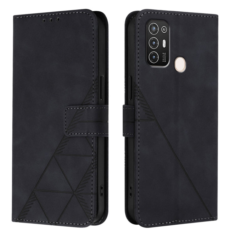 For ZTE Blade A52 Crossbody 3D Embossed Flip Leather Phone Case