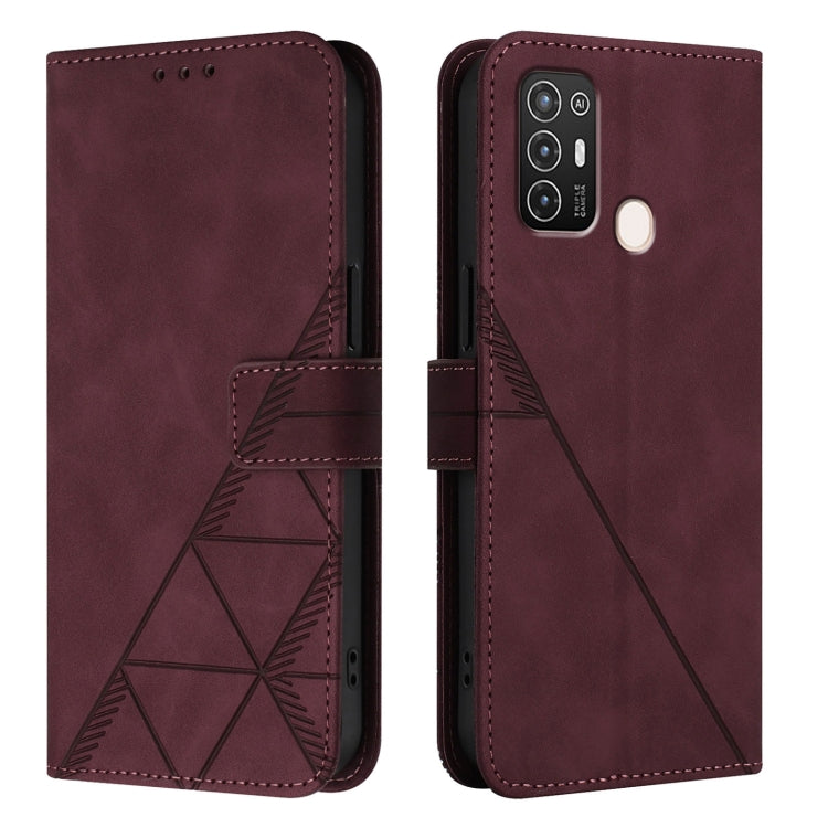 For ZTE Blade A52 Crossbody 3D Embossed Flip Leather Phone Case