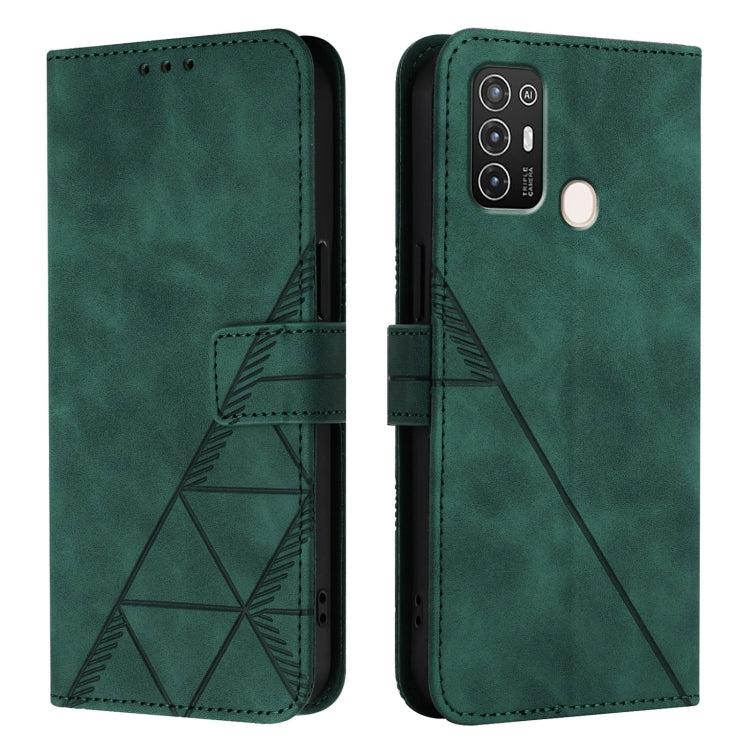 For ZTE Blade A52 Crossbody 3D Embossed Flip Leather Phone Case