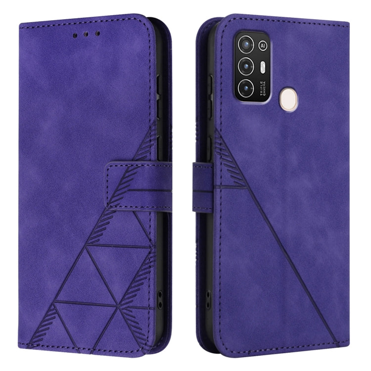 For ZTE Blade A52 Crossbody 3D Embossed Flip Leather Phone Case