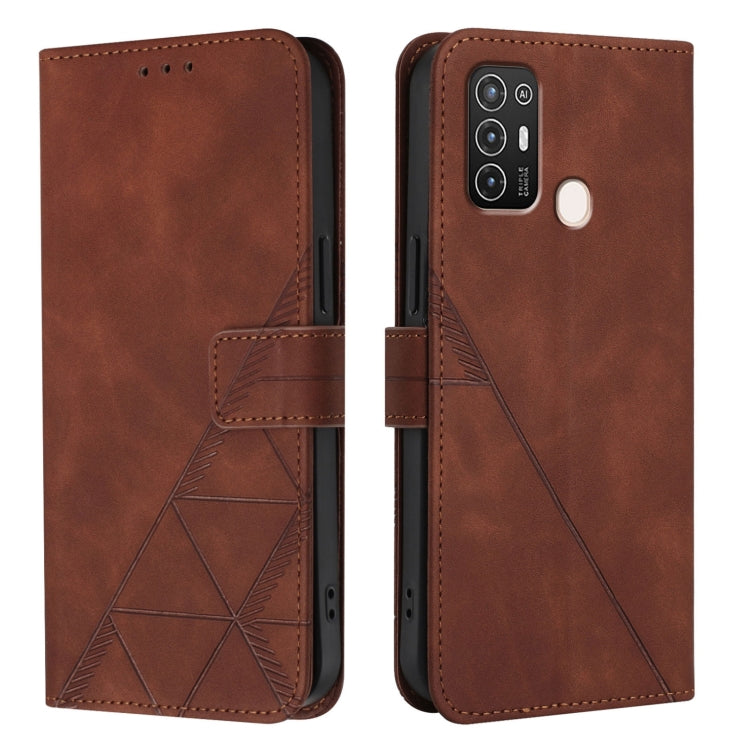 For ZTE Blade A52 Crossbody 3D Embossed Flip Leather Phone Case