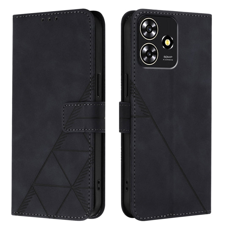 For ZTE Blade A73 4G Crossbody 3D Embossed Flip Leather Phone Case