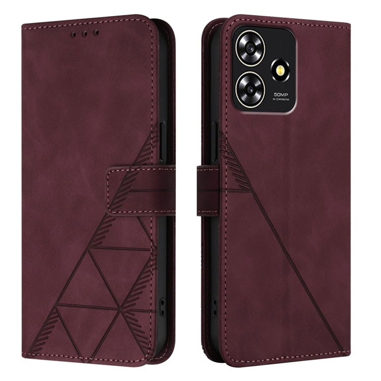 For ZTE Blade A73 4G Crossbody 3D Embossed Flip Leather Phone Case