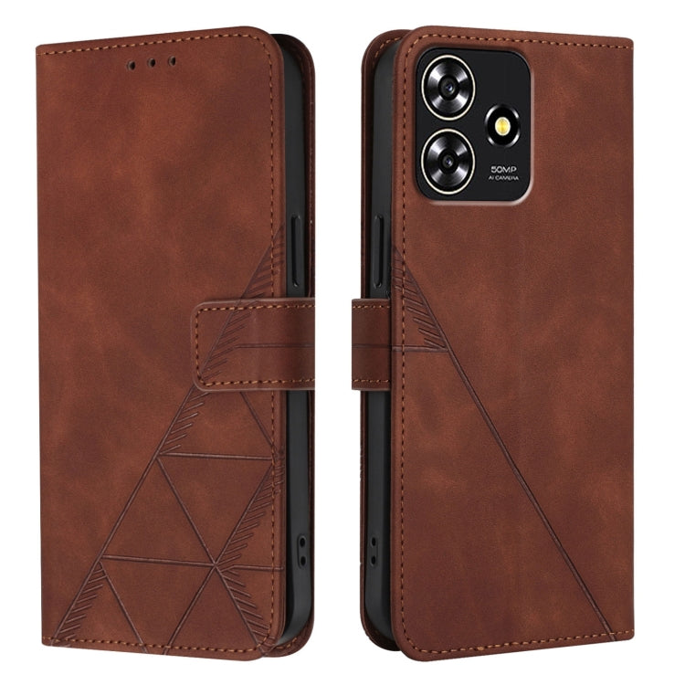 For ZTE Blade A73 4G Crossbody 3D Embossed Flip Leather Phone Case