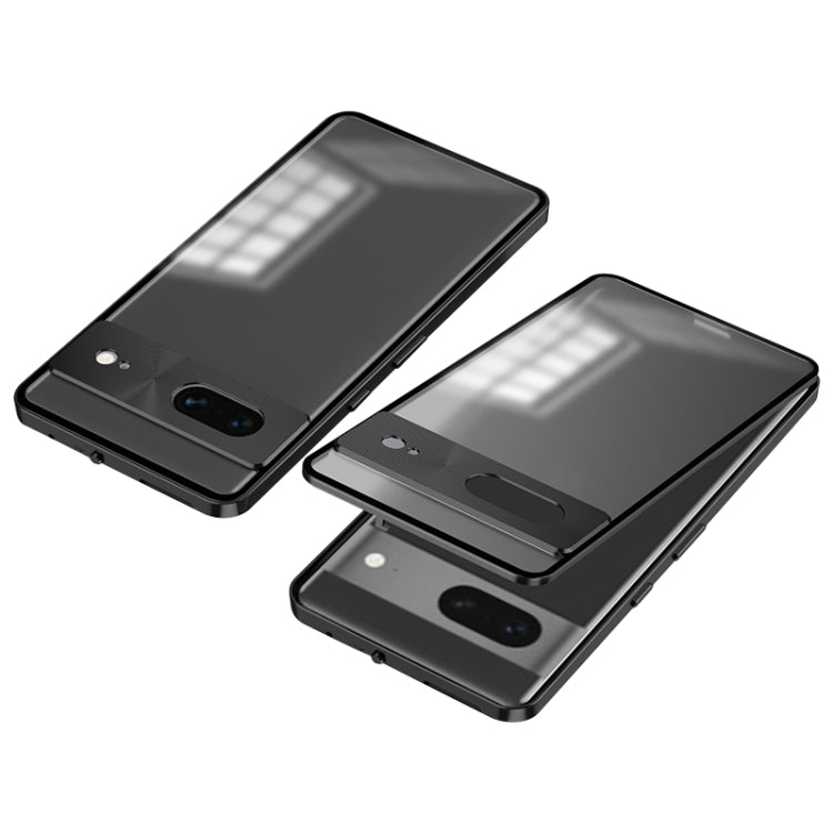 For Google Pixel 7 Snap Buckle Metal Frame Frosted Phone Case