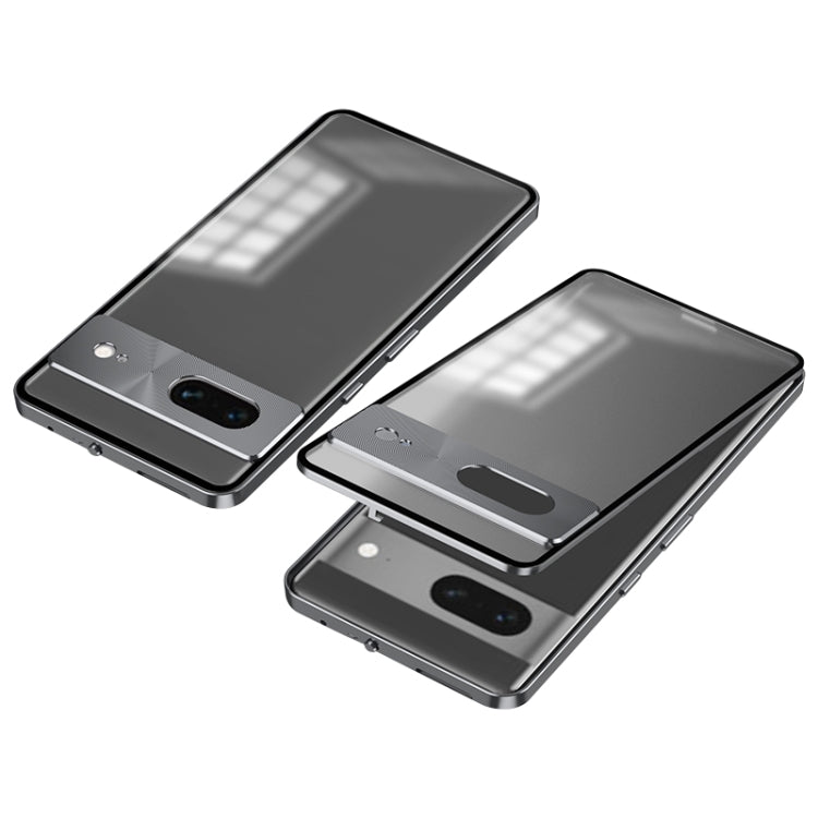 For Google Pixel 7 Snap Buckle Metal Frame Frosted Phone Case