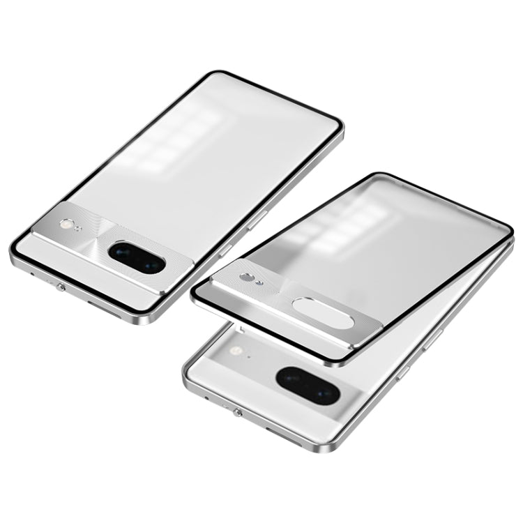 For Google Pixel 7 Snap Buckle Metal Frame Frosted Phone Case